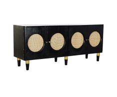 DKD Home Decor Aparador, Madera, Negro, Estándar