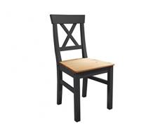 Woodroom Oslo Silla, Madera de Pino, Gris, Estándar