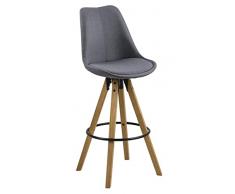 AC Design Furniture Taburete de Bar Nadia, Tela, Gris Oscuro, 55 x 48.5 x 111.5 cm