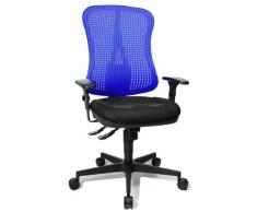 Topstar HE20PBC08 Head Point SY - Silla de Escritorio de Oficina, con reposabrazos, Asiento Negro, Respaldo de Malla Azul-ultramarino