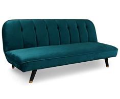 Menzzo Olympia - Sofá de Terciopelo, Color Verde, 180