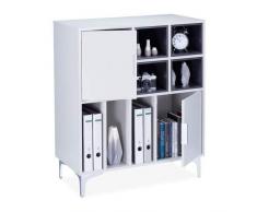 Relaxdays Armario de Oficina CUBUS, Archivador con Dos Puertas, Cajonera Multi-usos, Gris, 95x80x40 cm, MDF, 95 X 80 X 40 cm
