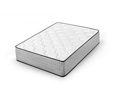 Cama express Colchón Viscoelastico Top Dream | Soporte Optimo Adaptación Superior | HR Byfoam de Última Generación | Zonas de Confort diferenciadas, Blanco, Negro y Gris, Medidas: 135 x 190 x 30 cm