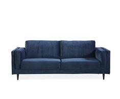 Look Sofa Onyx Sofas, Alloy Steel, Roma Navy, 3 Seater