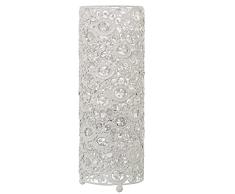 DRW Lampara de Pie de Metal y Acrílico en Blanco 18x49,5cm