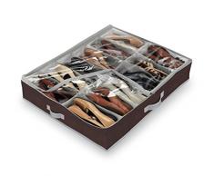 Domopak - Organizador de calzado para debajo de la cama (tamaÃ±o grande, 12 compartimentos), color marrÃ³n