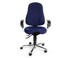 Topstar SI59U G26 Sitness 10 - Silla giratoria de Oficina con reposabrazos, Color Azul