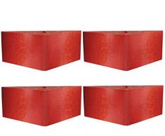 Margot Black Wood ángulo Moderno Juego de 4 Patas de somier, Madera, Cerezo Barnizado, 15 x 15 x 11 cm