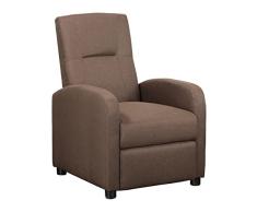 Totò Piccinni Sillón Toledo Relax reclinable con reposapiés Acolchado cómodo, Tela Marrón, Manuale