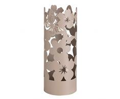 Baroni Home Paragüero de diseño Moderno para Paraguas de Metal Flowers con 2 Ganchos y Bandeja escurridor extraíble de 19x19x49 cm (Tortora)