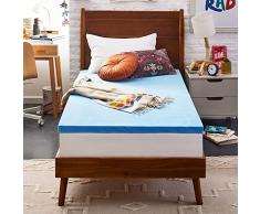 Sleep Innovations - Protector de colchón con Memoria de 2 Pulgadas, Blanco, Twin XL