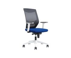 Rocada | Silla Azul Oficina Ergonómica Regulación Lumbar | Silla con Ruedas, Reclinable y Cómoda | Tapizada con Malla y Tela Ignífuga