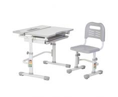 FD FUN DESK Lavoro Grey-Escritorio Infantil (Altura Regulable, con Silla), Gris, 794x608x797-977mm
