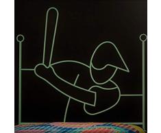 Dfierro Beisbol Cabecero de forja, 90 cm, Metal, Rojo, Cama 80/95 (Twin), 95.0x3.0x128.0 cm