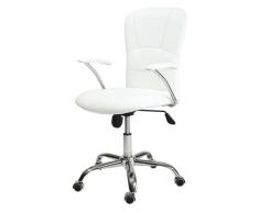 Miroytengo Silla Giratoria de Oficina Estudio Moderno Nova Escritorio en Color Blanco de Polipiel