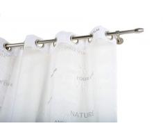 InCasa Barra para Cortina, 20 mm. de diámetro, 260 cm. de Longitud, en Acero cepilado, Soportes 10cm – Completo, sin Anillas