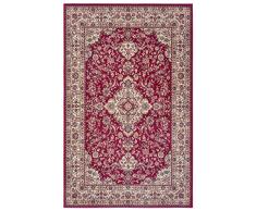 Nouristan Zahra - Alfombra oriental (120 x 170 cm, 100% polipropileno, resistente y fácil de limpiar, remallado, ideal para todas las zonas residenciales, apta para suelo radiante), color rojo y crema