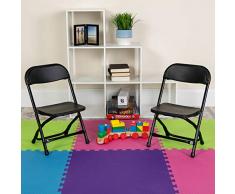Flash Furniture 10 PK. Silla Plegable de plástico Negro para niños