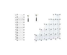 SONGMICS Armario Modular Zapatero estantería Organizador plástico, Blanco & Zapatero Modular con 10 Compartimentos, Estantería Modular de Plástico, Cajas Zapatero DIY, Zapatero Plástico,Blanco