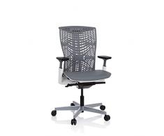hjh OFFICE 640511 Silla de Oficina SKOPE TPE Gris, Silla de Escritorio ergonómica, Respaldo Flexible, Profundidad del Asiento Ajustable