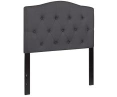 Flash Furniture Muebles Flash Cabecero tapizado, Tela, Espuma, poliéster, Metal, Dark Gray, Doble, Cama Individual
