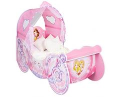 Disney 454DSN - Cama Infantil con diseño de Princesas, Madera, Rosa, 160x87.5x136 cm