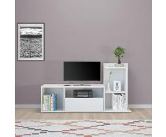Homemania Mueble TV Sumatra con Estantes, Aglomerado Melamínico, Blanco, 120 x 30 x 65 cm