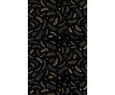 MANI TEXTILE - Alfombra de Navidad Negra Dorada, 70 x 140 cm