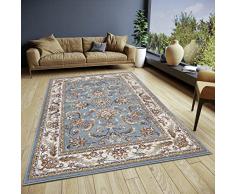 Hanse Home Reni Alfombra Oriental – Alfombra clásica densa Tejida con Adornos y Motivos Florales, Pelo Corto Suave para Dormitorio, Comedor, salón, Pasillo, Color Crema Menta, 80 x 120 cm