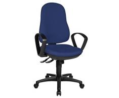 Topstar Support SY inklusiv Armlehnen B2(B) Silla giratoria de Oficina, Tela, Azul, 55 x 58 x 113 cm
