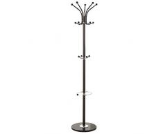 DRW Perchero de pie de Metal con Base de mármol marrón 36x175cm