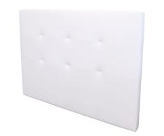 Cabecero Anais de Polipiel para Cama Matrimonio en Color Blanco Cabezal Cama Grande Habitación Dormitorio Principal 166 x 188 cm