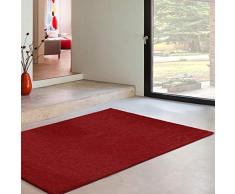 Universal Alfombra Pelo Corto Velur Liso, 100% Polipropileno, Rojo, 60 x 250 cm, 63337