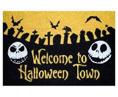 Felpudo Pesadilla Antes de Navidad, Halloween Town - Felpudo Entrada casa Antideslizante 40 x 60 cm - Alfombra Entrada casa Exterior Disney â Felpudos Originales Fabricados en Fibra de Coco