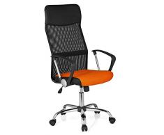 HJH Office Orion Net 685339 Silla de oficina Unisex adulto Multicolor (Negro/Naranja) 82x20x59 cm