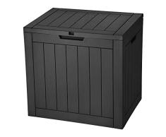 YITAHOME Caja de almacenaje de jardín 118L, Arcón de ordenación exterior para muebles de patio Piscina