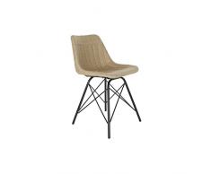 DKD Home Decor Silla de Comedor, Ratán, Estándar
