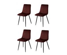 La Silla Española Denia Silla, Telas, Granate, 44cm (Ancho) x 55cm (Fondo) x 88,5cm (Alto)