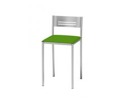 ASTIMESA Dos Taburetes de Cocina con Respaldo Polipiel Verde, Altura de Asiento 45 cms.