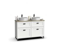 MUEBLES PITARCH Mueble Toscana 120 (sin Lavabo), Aglomerado de partículas y melamina de Alta Densidad, Blanco/Roble Cambrian, 80 x 120 x 47 cm (Alto x Ancho x Profundo)