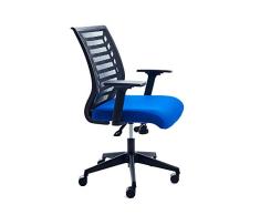Rocada | Silla de Oficina Tapizada con Espuma Inyectada, Muy Cómoda | Silla de Escritorio Ergonómica y Regulable, Azul