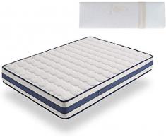 HOGAR24 ES -TZ40-Colchón Viscoelástico 90 x 180 cm + Almohada Viscoelástica 100%, Núcleo Alta Densidad Transpirable, Lado Verano-Invierno, Altura 22 cm