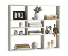 FMD Möbel Estantería de Pared de Madera, Color Blanco, 90 x 78 x 16 cm Aprox.
