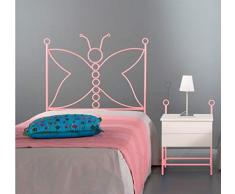 Dfierro Mariposa Cabecero de forja, 90 cm, Color Rojo, Metal, Cama 80/95 (Twin), 95.0x4.0x128.0 cm