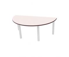Mobeduc Infantil semicircular Mesa, Madera, Blanco, tamaño 3, 120 x 60 x 59 cm