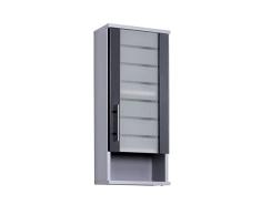 Schildmeyer 113288 Niko - Armario de Pared (30,3/20,5/70,8 cm), Color Plateado Brillante y Antracita