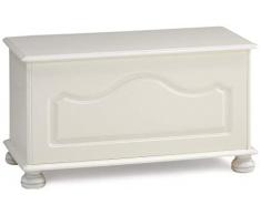 Steens 10238050 - Baúl de almacenaje de Madera DM con Patas Redondeadas, 82 x 41 x 45 cm Aprox, Color Blanco