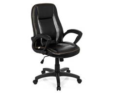 hjh OFFICE 621866 Silla de oficina / sillón de oficina VINTAGE piel sintética gris