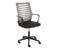 BARONI Home Silla de Oficina Giratoria Acolchada, Sillón de Oficina con Altura Regulable y Reposabrazos, con Asiento Ergonómico, Color Gris