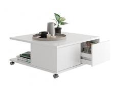 FMD Möbel Twin 1 Mesa de café, Madera de ingeniería, Blanco, rechteckig